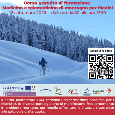Corso gratuito di medicina e telemedicina di montagna per medici