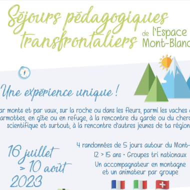 Espace Mont Blanc 2023: séjours transfrontaliers per ragazzi